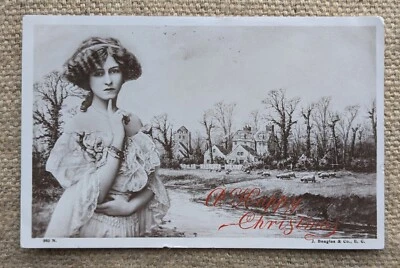 GABRIELLE RAY? Glamour Woman, Christmas, J. Beagles Real Photo Postcard 1905 - Image 1 of 2