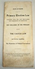 Vintage 1933 State of Maine Primary Election Law Caucus Book Booklet