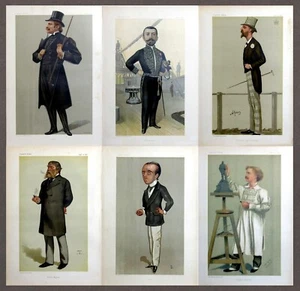 LOT 6 ORIGINAL ANTIQUE VANITY FAIR "SPY" LITHOGRAPHS ARTS LITERATURE THEATRE (A) - Picture 1 of 11