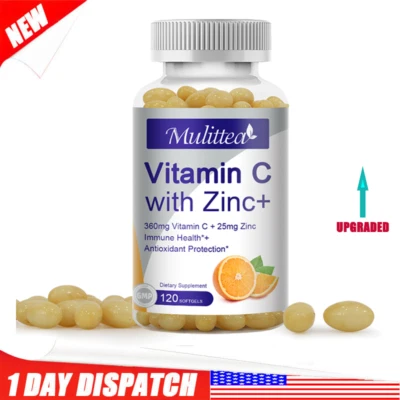 Комплекс витаминов С и цинка 1000 мг капсулы - иммунная поддержка, здоровье кожи - 120 мягких гелей - Изображение 1 из 4
