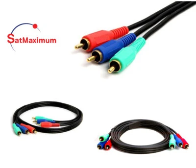 3RCA to 3RCA RGB Gold Plated Male Cable Component Video Audio VCR DVD AV LOT - Image 1 of 4