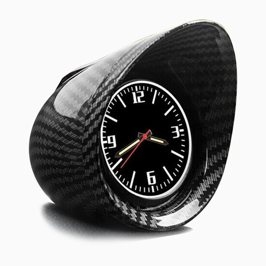 Carbon Fiber Look Pointer Clock Luminous Backlight For Car Interior Dashboard - Image 1 of 4