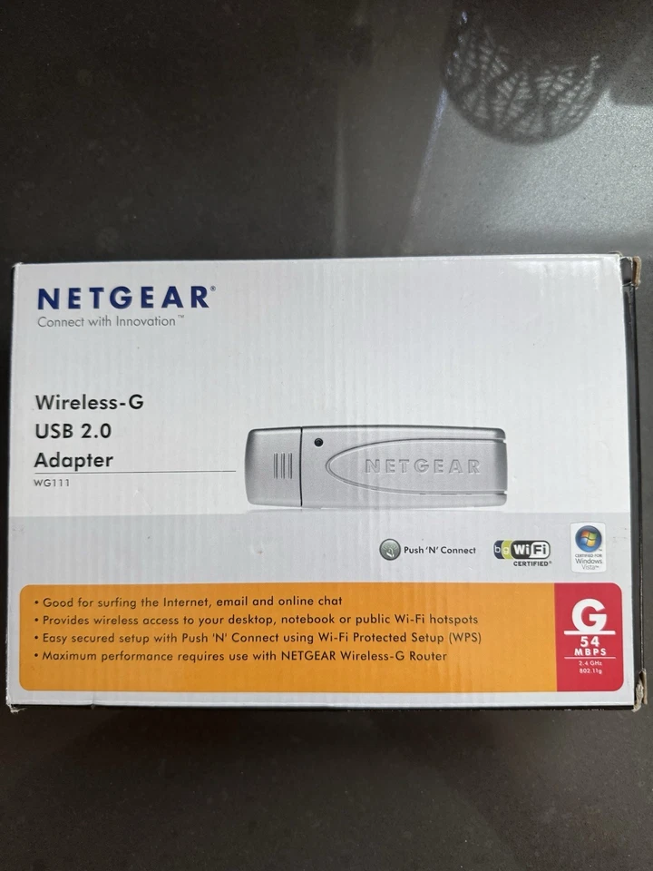 NETGEAR WG111-100US Wireless USB 2.0 Adapter 54 MBPS Window Vista Supported - Image 1 of 1