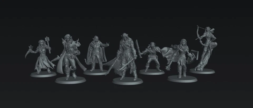 28mm Drow / Dark elf resin miniatures suit DnD Runequest Pathfinder etc $2.50 ea - Image 1 of 4