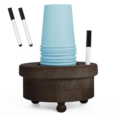 木制杯架带标记槽,杯架分装器一次性马克杯装饰... — 第 1/4 张图片