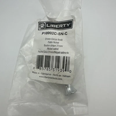 Liberty 31mm botão de circo cetim níquel armário gaveta 1-1/4 pol. P18992C-SN-C redondo - Imagem 1 de 4