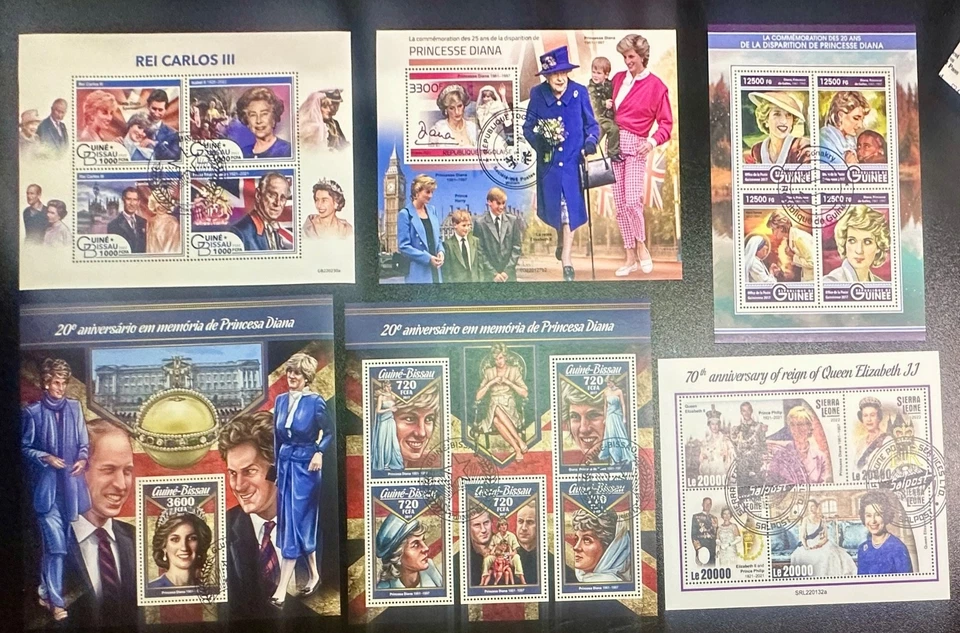 B664, 6 Large Souvenir Sheets Featuring Royalty - Image 1 of 1