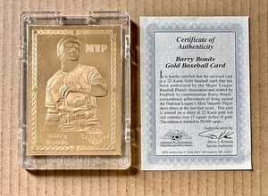 Barry Bonds 1993 22kt Gold ProMint Card in original case w/ COA, Pirates, Giants - Picture 1 of 5