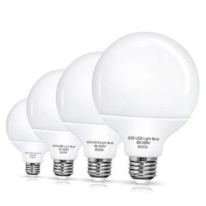 Vanity Light Bulbs, 6W LED Globe Light Bulbs (60W 4 Pack Daylight White - Picture 1 of 8