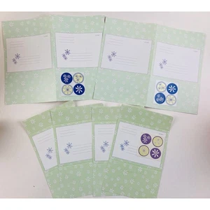 12 tarjetas de papelería plegables vintage plegables con flores verdes púrpuras - Imagen 1 de 8