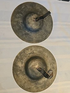 MUSICAL Hand MANJIRA Instrument Vintage Brass Pair Handcrafted Old Original F/sh - Picture 1 of 9
