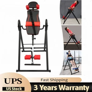 Inversion Table Heavy Duty Hang Upside Down Gravity Back Therapy Pain Relief US - Picture 1 of 16
