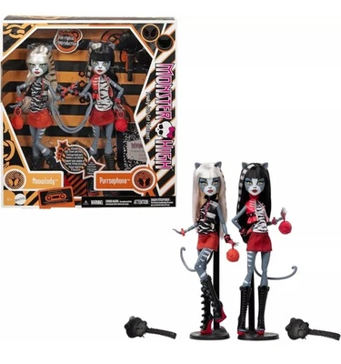 Monster High Booriginal Creeproduction Meowlody And Purrsephone Werecat Twin Set - Imagen 1 de 4