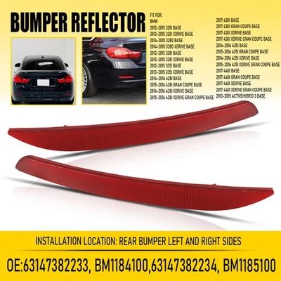 Fit For BMW 12-17 320i 328i 335i 428i 430i Pair Rear Bumper Reflector Lamp LH&RH - Image 1 of 4