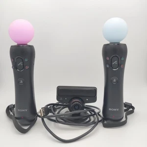 Paar PS Move Controller Sony Playstation 3 Farbe Schwarz (PS3) + PS eye - Bild 1 von 13