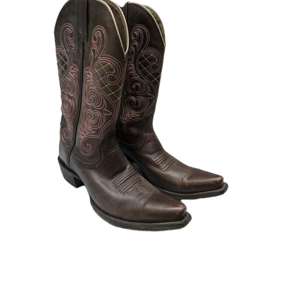 Botas de Vaquera Ariat Bright Light Western Puntera Corta Cuero Caoba Rodeo Rancho Foto 1 de 4