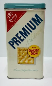 Contenitore Pubblicitario Vintage Nabisco Premium Saltine Cracker Latta 14 OZ - Foto 1 di 8