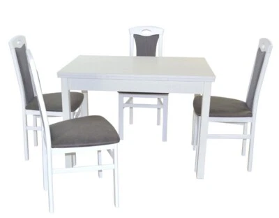 5tlg. Tischgruppe, Esstisch mit Auszugsfunktion, 4Stühle, 1 Esstisch, in 5Farben - Bild 1 von 4