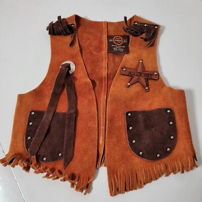De Colección John R. Craighead Niños Pequeños Cuero Marrón Sheriff Chaleco Disfraz EE. UU. Foto 1 de 4