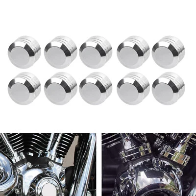 Chrome Engine Bolt Caps Cover For Harley Dyna Electra Road Glide Honda Kawasaki — 第 1/4 张图片