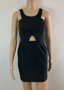 Blossom Black Cut Out Cocktail Party Fitted Dress Size 6 - Picture 1 of 6