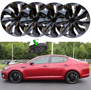 Set of 4 16" Wheel Covers Full Hub Cap Fits R16 Tire & Steel Rim For Kia Optima - Picture 1 of 11