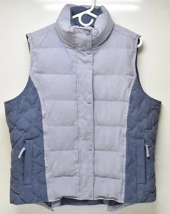 Outback Trading Down Vest Womens XL Snow Mountain Blue Zip Snaps Pockets Puffer - Picture 1 of 10