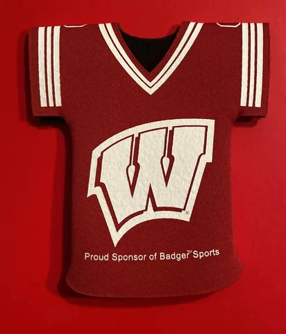 WISCONSIN BADGERS Can Cozy Cooler NCAA Hockey Football Basketball Cover