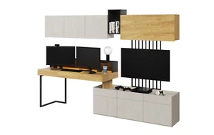 Wohnwand TEEN FLEX SET-01 Jugendzimmer Set Schreibtisch Kommode Schrak Tv Paneel - Bild 1 von 5