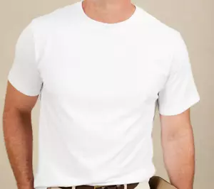 CAMISETA PARA HOMBRE TALLA GRANDE BANANA REPUBLIC PREMIUM LAVADO CUELLO REDONDO BLANCA NUEVA CON ETIQUETAS - Imagen 1 de 1