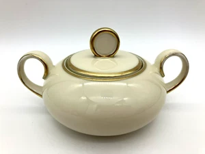Vintage German Sorau Carstens Porzellan Sugar Bowl with Lid, Gold Trim - Picture 1 of 8