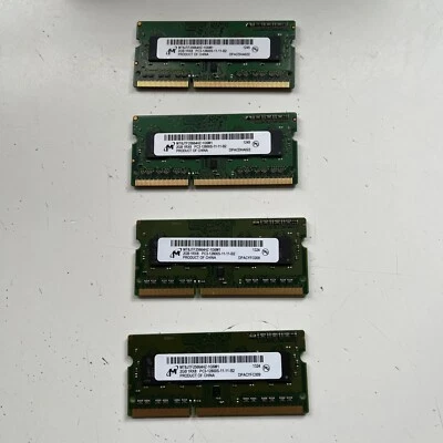 4x Micron MT8JTF25664HZ-1G6M1 PC3-12800S-11-11-B2 2GB X 4 MacBook Pro Memory RAM - Image 1 of 4