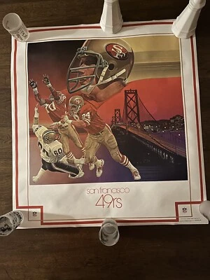Vintage San Francisco 49rs NFL Football 1979 DAMAC Poster NOS 23X25 Mint Shumann - Image 1 of 4