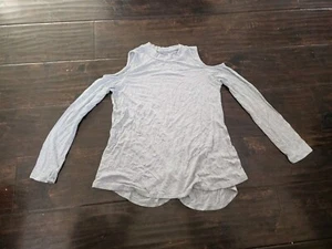 Target Girls Gray art class open shoulder Long Sleeve Top size 10/12 - Picture 1 of 9