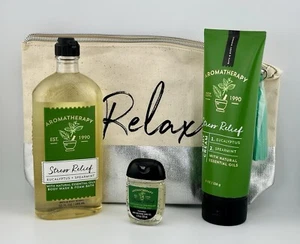 Bath & Body Works Aromatherapy Stress Relief Euc Spearmint RELAX Gift Bag New - Picture 1 of 4