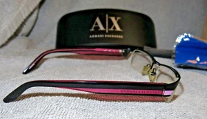 Armani Exchange Semi Rimless Eyeglass Frames AX219 0N6T Matte Black Pink w Case - Picture 1 of 6