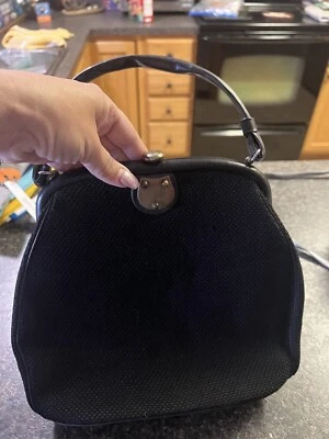 Vintage Unbranded Black Tweed Woven Handbag Purse  - Image 1 of 4