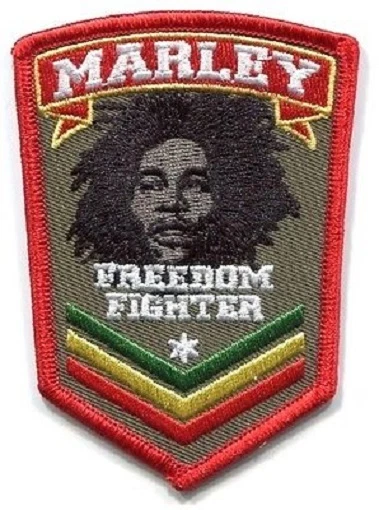 RASTA MARLEY FREEDOM FIGHTER Embroidered Patches 3.6"x2.6" iron-on - Image 1 of 1