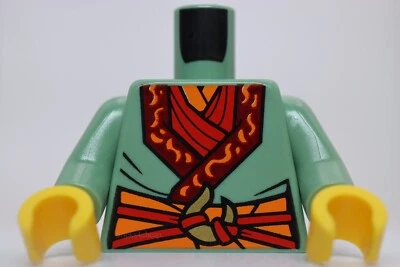 Lego Torso Robe Dark Red Trim Red Scarf Orange Sash Straps Tied Crescent Moon - Image 1 of 2