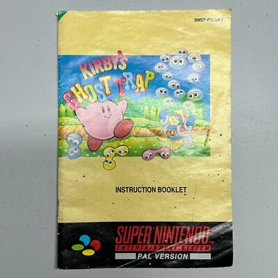 Vintage Nintendo SNES Kirby's Ghost Trap Instruction Booklet **NO GAME** - Image 1 of 4