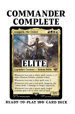 Aragorn, the Uniter ELITE MULTICOLOR LEGENDS Magic MTG Custom Commander Deck - Image 1 of 2