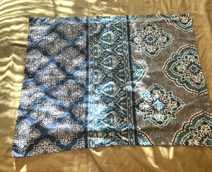 Creative Dreamer Blue Geometric Floral Queen throw sham pillowcase 23.5" X 30" - Picture 1 of 11