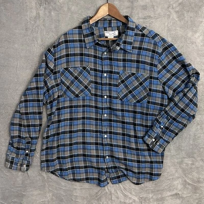 Haband Casual Joe Flannel Shirt Men’s XL Blue Black Green Plaid Long Sleeve - Image 1 of 4