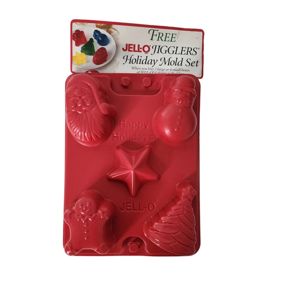 JELL-O Jello Gelatin Xmas Jiggler Mold 5 Sets 10 Trays Santa Tree Star Snowman