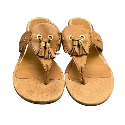 Sandalia de cuña Sperry Topsider de cuero tostado con borla sin cordones para mujer 8,5 M Foto 1 de 4