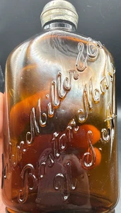 John Miller & Co Boston MA Flask Bottle Antique Bottle Brown Raised Letters Cap - Picture 1 of 24