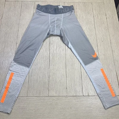 Nike Pro Pantalones Hipercálidos Para Hombres Pequeños Gris Compresión Leggings Correr Entrenamiento Foto 1 de 4