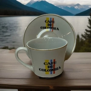 Taza y platillo espresso vintage Corona Royal Extra Café de Colombia - Imagen 1 de 5