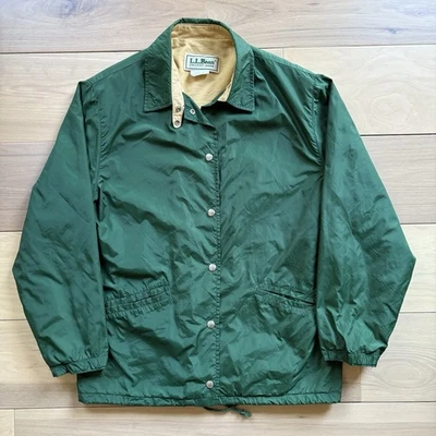 Vintage LL Bean Women’s Cotton Lined Snap Front Windbreaker Coach Made in USA L - Image 1 of 4