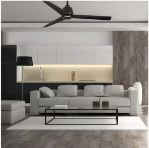 Sandro 56 in. Indoor/Outdoor Matte Black Ceiling Fan with Remote and LED Accent - Picture 1 of 9